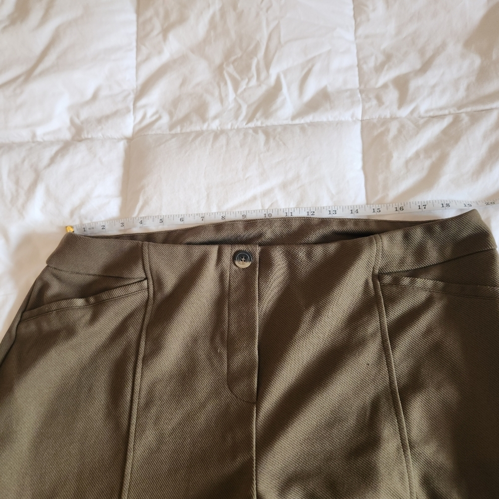 Cato Olive Green Wide Leg Flare Slit Trouser Pants Size 22 Plus Size Workwear - Picture 9 of 9